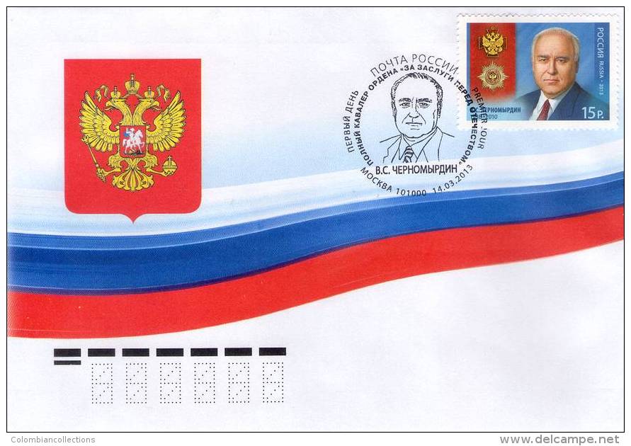 Lote 1926, 2013, Rusia, Russia, FDC, Viktor Stepanovich Chernomyrdin, 1938-2010 - FDC