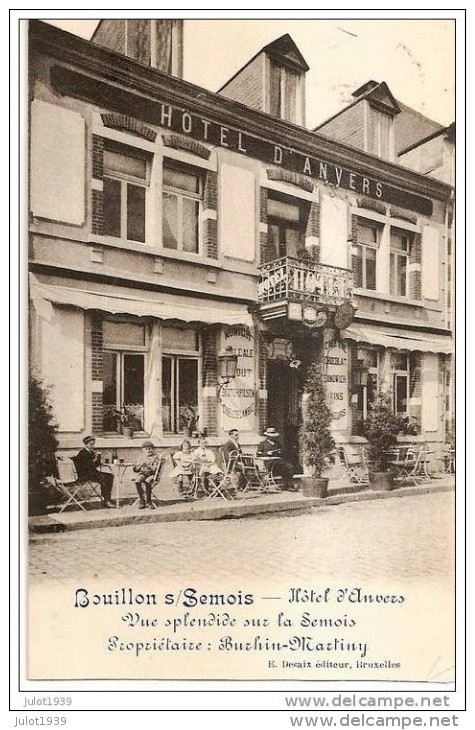 BOUILLON ..--  Hôtel D´ Anvers . Burhin-Martiny . 1912 Vers ANVERS ( TROTTING CLUB ) . Voir Verso . 100% . - Bouillon