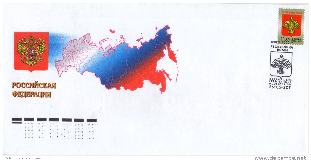 Lote 1713, 2011, Rusia, Russia, FDC, National Symbols - Coat Of Arms Of Republic Of Komi - Años Completos