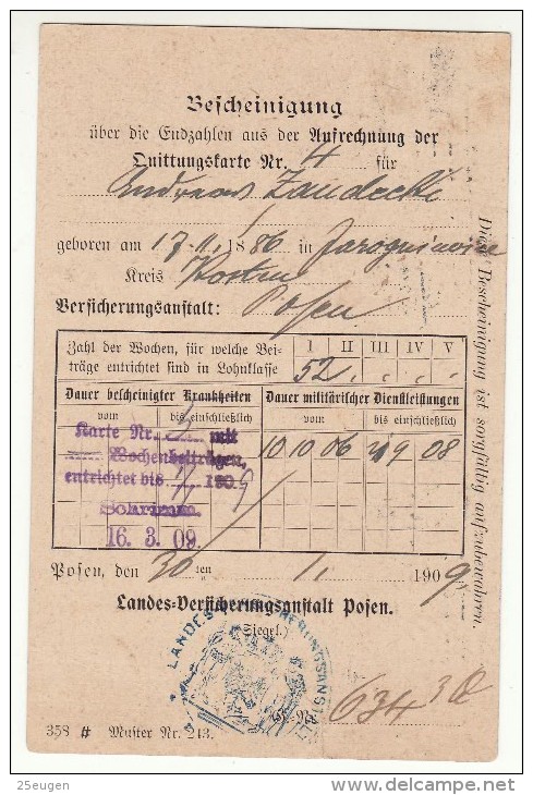 POLAND / GERMAN ANNEXATION 1900  POSTCARD  SENT FROM  POZNAN TO MOSINA - Lettres & Documents