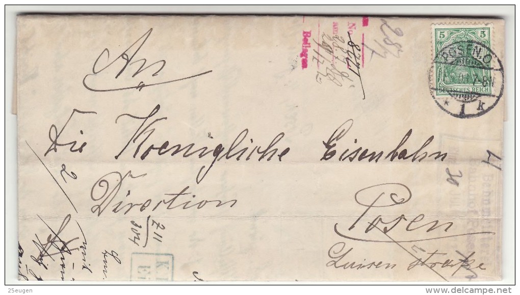 POLAND / GERMAN ANNEXATION 1903 LETTER  SENT FROM  POZNAN TO POZNAN - Briefe U. Dokumente