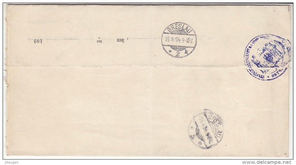 POLAND / GERMAN ANNEXATION 1904 LETTER  SENT FROM  OSTROW TO WROCLAW - Lettres & Documents
