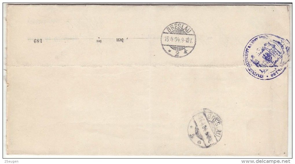 POLAND / GERMAN ANNEXATION 1904 LETTER  SENT FROM  OSTROW TO WROCLAW - Briefe U. Dokumente