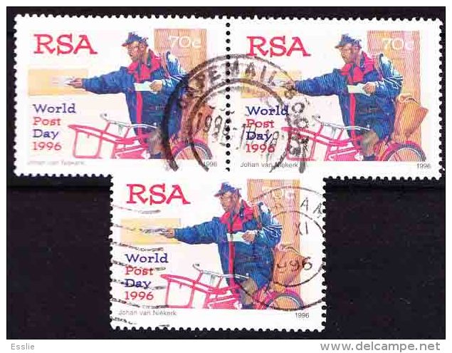 South Africa -1996 - World Post Day - Delivery Man With Bicycle - Usados