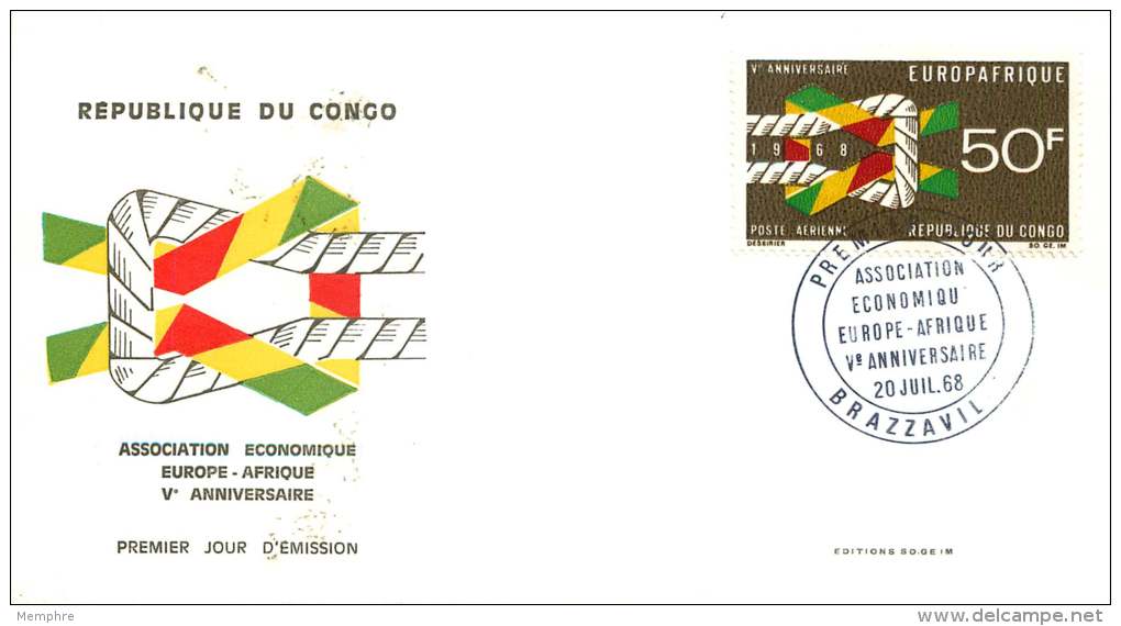 RÉP. DU CONGO  1968   Europafrique  FDC  Poste Aérienne - FDC