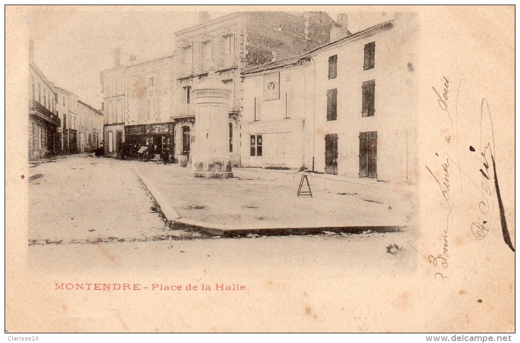 17 Montendre Place De La Halle Carte Precurseur - Montendre