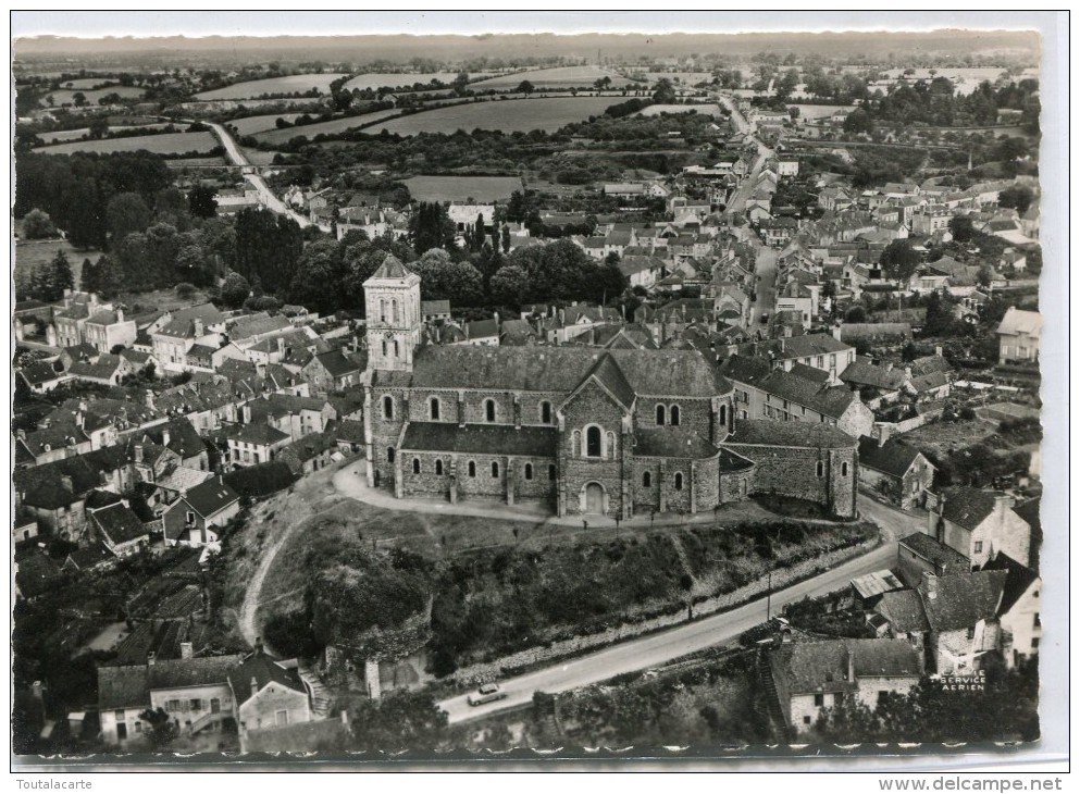 CPSM 53 MONTSURS L EGLISE EN AVION AU DESSUS...belle Vue !   Grand Format 15 X 10,5 - Autres & Non Classés