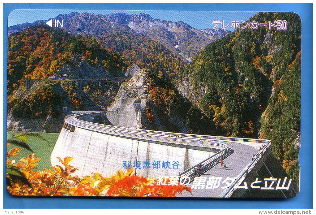 Japan Japon Télécarte Telefonkarte Phonecard -  Damm Staudamm - Gebirgslandschaften
