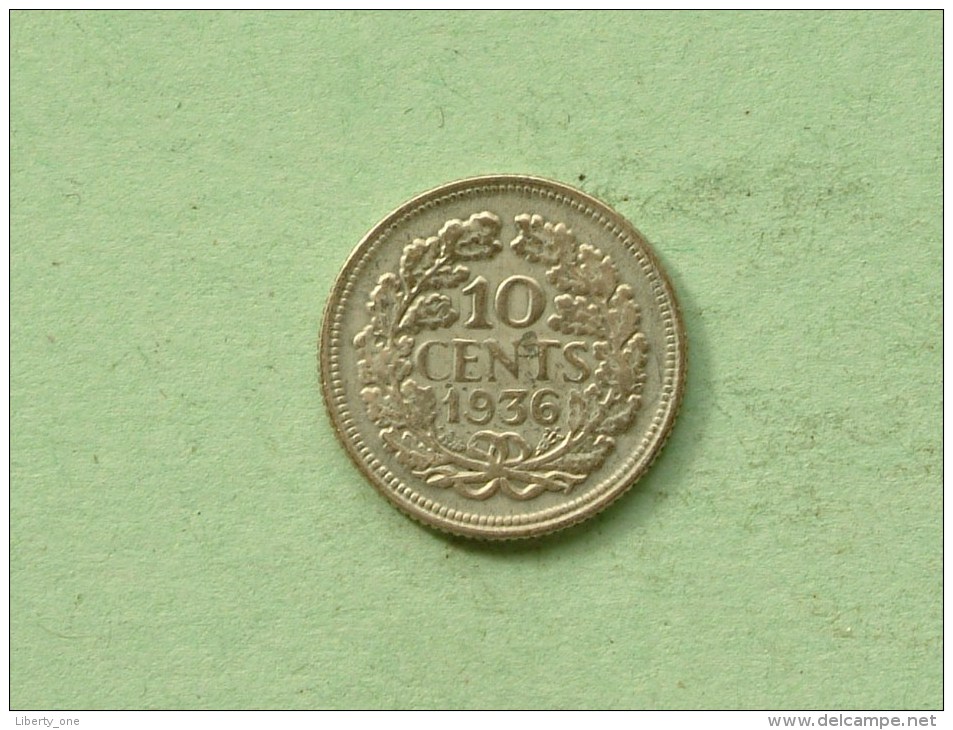 1936 ( Zilver ) 10 CENT / KM 163 ( Uncleaned Coin / For Grade, Please See Photo ) !! - 10 Cent