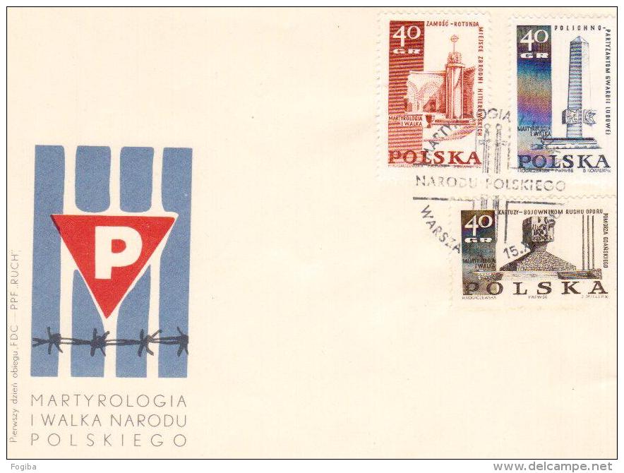 Polonia FDC 1968 - Martirologia I Walca Narodu Polskiego - FDC