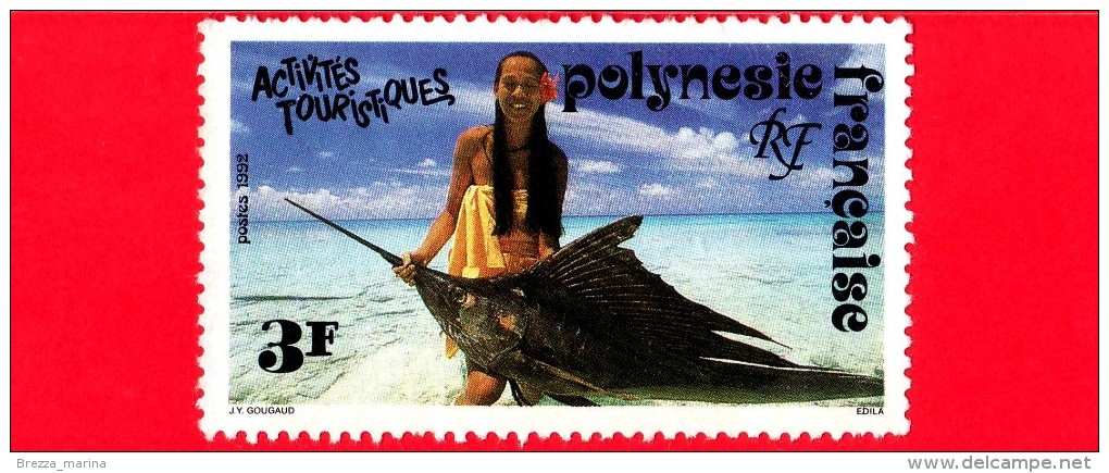 POLINESIA FRANCESE - 1992 - Turismo - Pesca - Fishing - 3 - Oblitérés