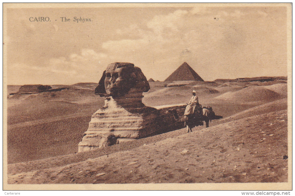 AFRIQUE,EGYPTE,EGYPT,le Caire En 1924,cairo,the Sphynx,fouille Archéologique,pyramide,ph Araon Chéfren,rare - Other & Unclassified