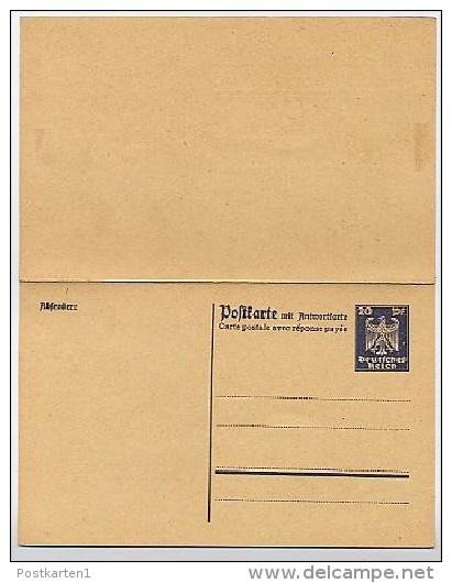 DR P159 Antwort-Postkarte 1924  Kat. 27,50 € - Cartes Postales