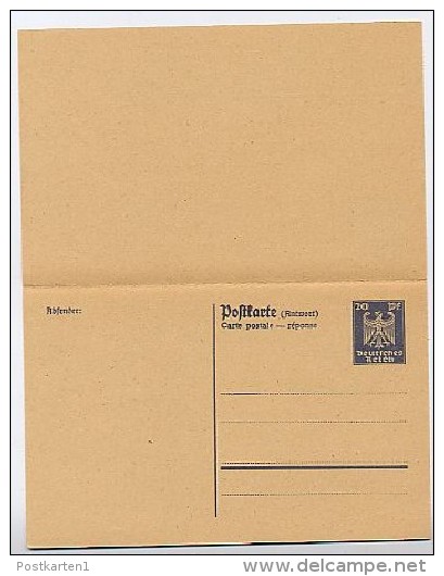 DR P159 Antwort-Postkarte 1924  Kat. 27,50 € - Cartes Postales