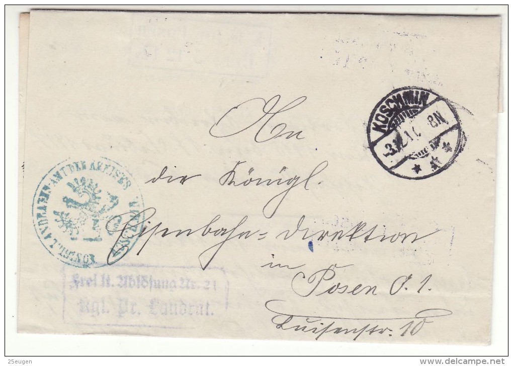 POLAND / GERMAN ANNEXATION 1917 L ETTER  SENT FROM  KOZMIN TO POZNAN - Briefe U. Dokumente