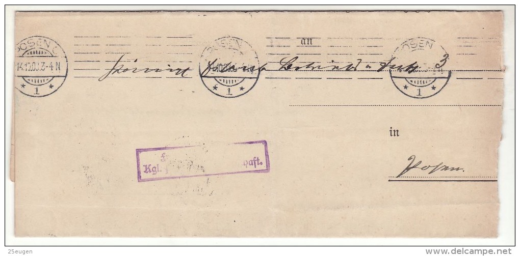 POLAND / GERMAN ANNEXATION 1903  LETTER  SENT FROM  POZNAN TO POZNAN - Covers & Documents