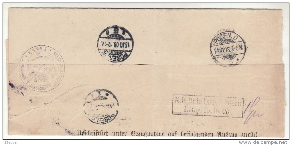 POLAND / GERMAN ANNEXATION 1903  LETTER  SENT FROM  POZNAN TO POZNAN - Covers & Documents