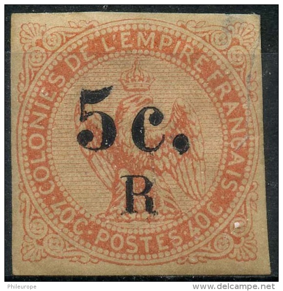 Reunion (1885) N 3 * (charniere) Signé Scheller, Leger Clair - Neufs