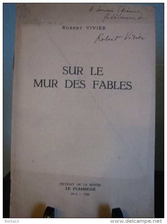 SUR LE MUR DES FABLES  ROBERT VIVIER 1948 - Auteurs Français