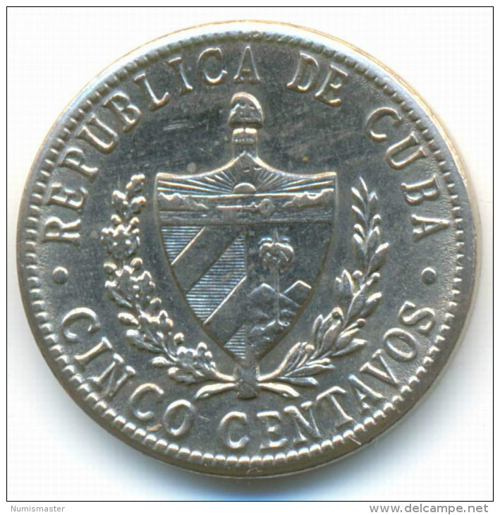 CUBA , 5 CENTAVOS 1960 AUNC - Cuba