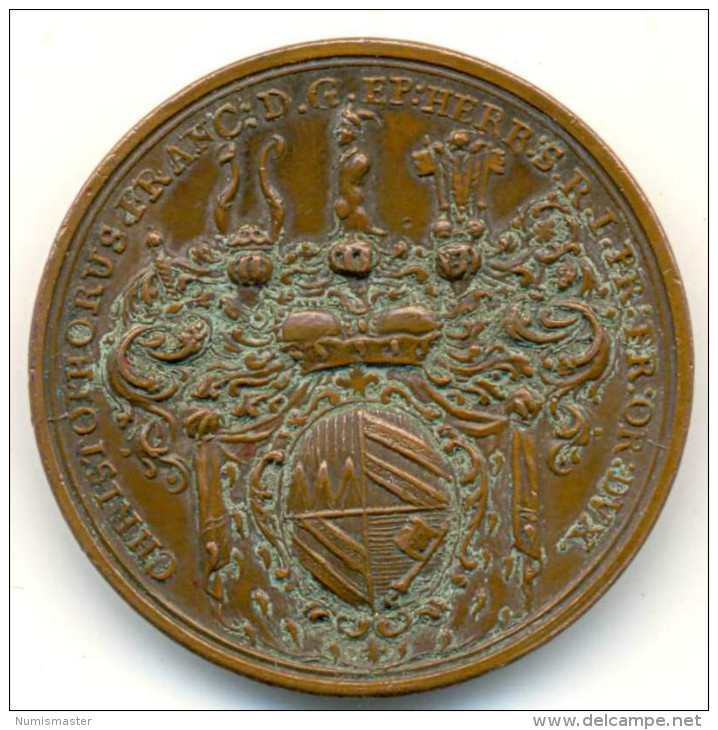 WURZBURG , CHRISTOPH FRANZ Von HUTTEN (1673-1729) MEDAL - Royal/Of Nobility