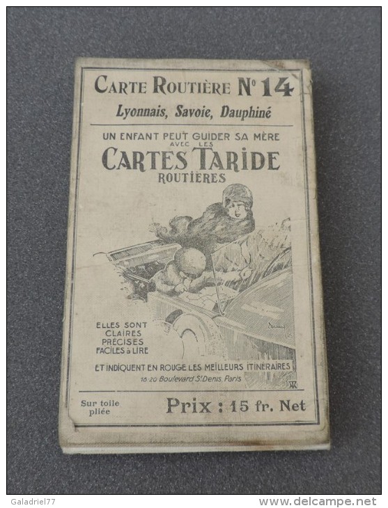 Carte Routière Toilée Taride Numéro 14 - Lyonnais, Savoie Et Dauphiné - Cartes Routières