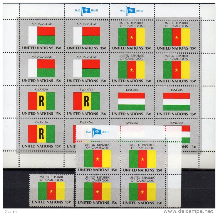 UNO Flagge Kamerun 1980 New York 361,4-Block+Kleinbogen ** 5€ United Nation NY Bloque Hoja M/s Flag Sheetlet Bf CAMEROON - Other & Unclassified