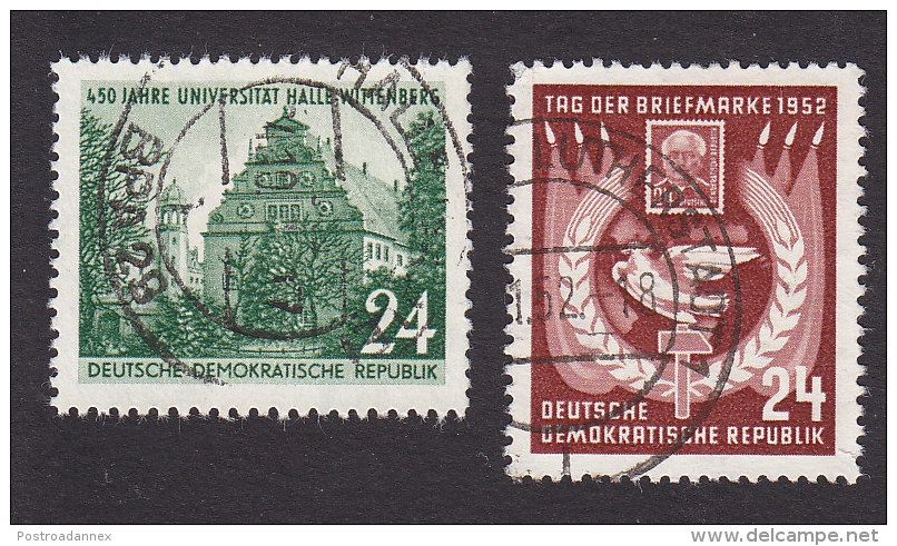 German Democratic Republic, Scott #111-112, Used, Halle University, Stamp Day 1952, Issued 1952 - Used Stamps