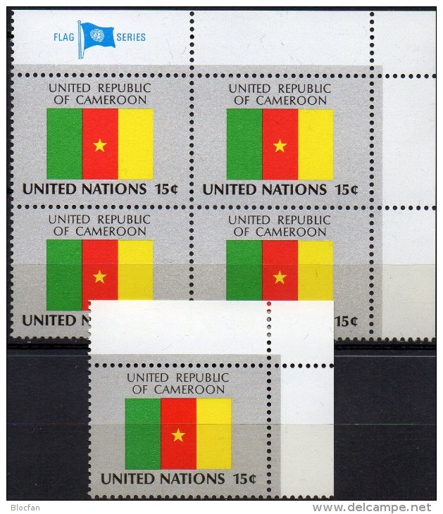 UNO Flagge 1980 Kamerun New York 361,4-Block Aus Kleinbogen ** 2€ United Nation Bloque Hoja Bloc Flags Sheet Bf CAMEROON - Sonstige & Ohne Zuordnung