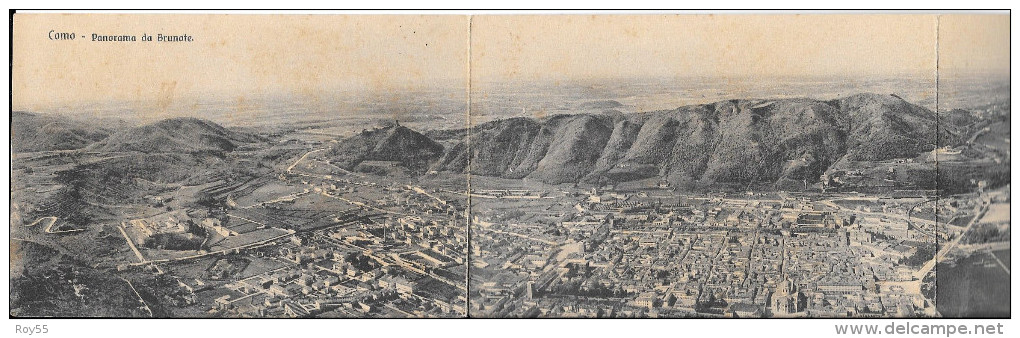 LOMBARDIA-COMO PANORAMA DA BRUNATE CARTOLINA TRIPLA( TUTTA UNITA) - Otros & Sin Clasificación