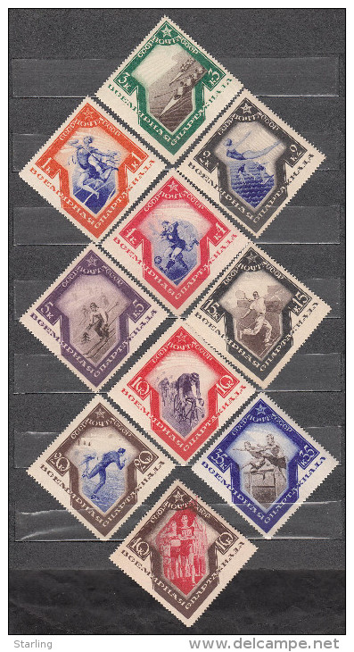 Russia USSR 1935 Mi # 513-522 Sport Spartacist Games MNH OG * * - Unused Stamps