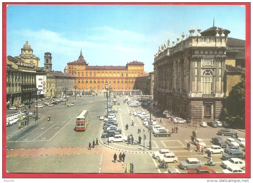 CARTOLINA VG ITALIA - TORINO - Piazza Castello - 10 X 15 - ANNULLO TORINO 1966 - Orte & Plätze