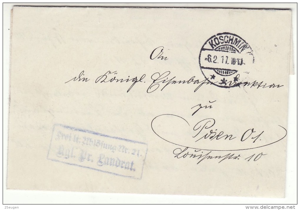POLAND / GERMAN ANNEXATION 1917  LETTER  SENT FROM  KOZMIN TO POZNAN - Brieven En Documenten