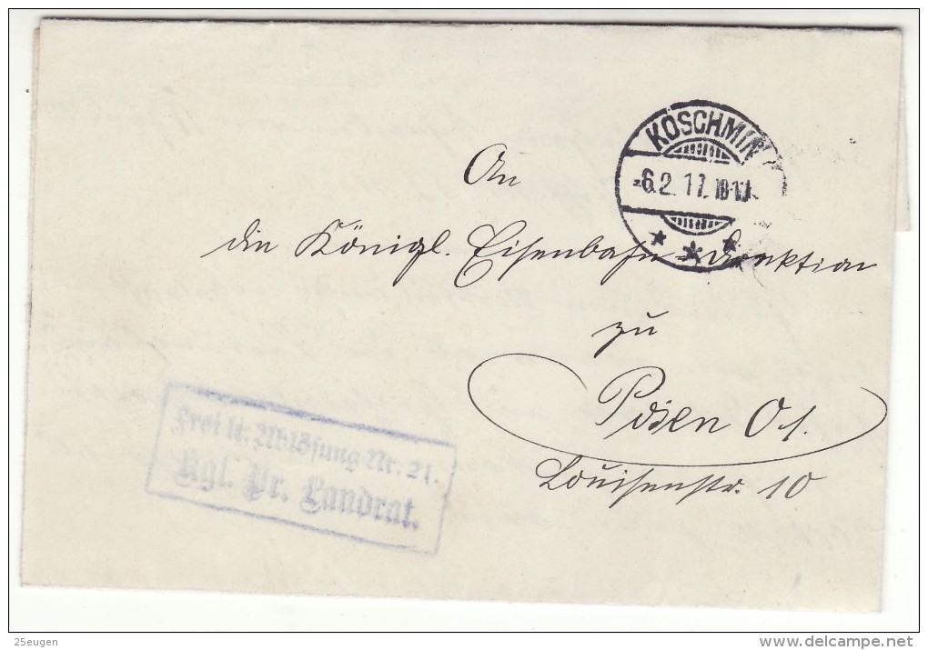 POLAND / GERMAN ANNEXATION 1917  LETTER  SENT FROM  KOZMIN TO POZNAN - Briefe U. Dokumente