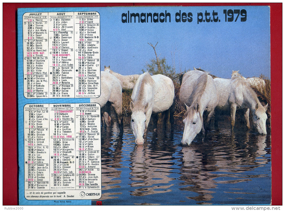 CALENDRIER 1979 POULAIN CHEVAL IMPRIMEUR OBERTHUR CALENDRIER DOUBLE - Grand Format : 1971-80