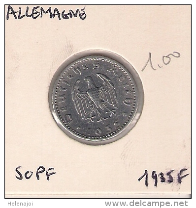 Allemagne Troisième Reich 50 Pf 1935 F - 50 Reichspfennig