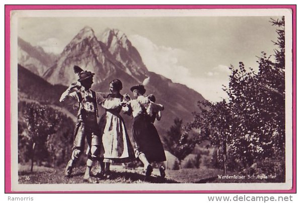 PC9534 RP Schuhplattler Dancers In Werdenfels. Winter Olympic Games (Winterspiele) Handstamp. - Dance