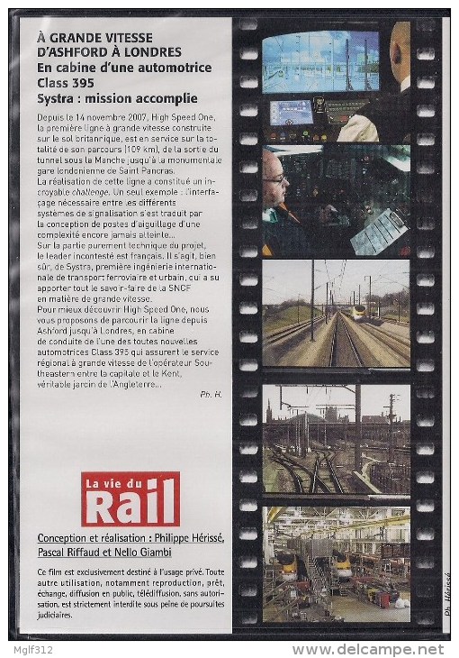 TRAINS Grande-Bretagne : EN CABINE AUTOMOTRICE à GRANDE VITESSE CLASS 395 D´ASHFORD à LONDRES  - DVD La Vie Du Rail - Documentari