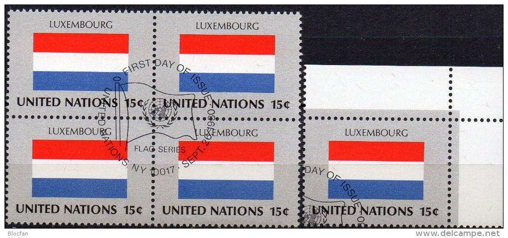 UNO 1980 Flagge Luxemburg New York 349+4-Block Aus Kleinbogen O 5€ Bloque Hoja Bloc United State Flags Sheet LUXEMBOURG - Andere & Zonder Classificatie