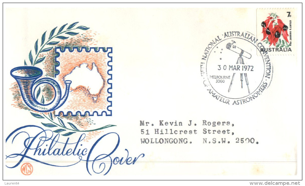 (PH 851) Australia FDC Cover - Premier Jour - 1972 - Amateur Astronomers - First Flight Covers