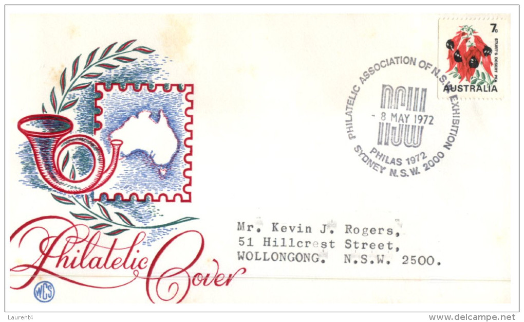 (PH 851) Australia FDC Cover - Premier Jour - 1972 - PHILAS Exhibition - First Flight Covers