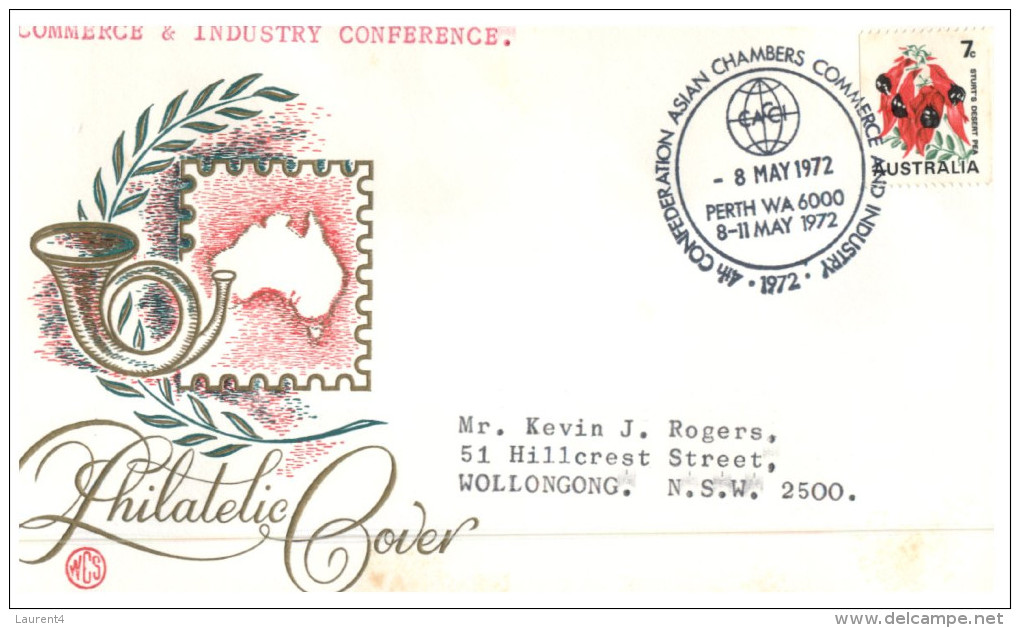 (PH 851) Australia FDC Cover - Premier Jour - 1972 - Commerce & Indutry Conference - First Flight Covers