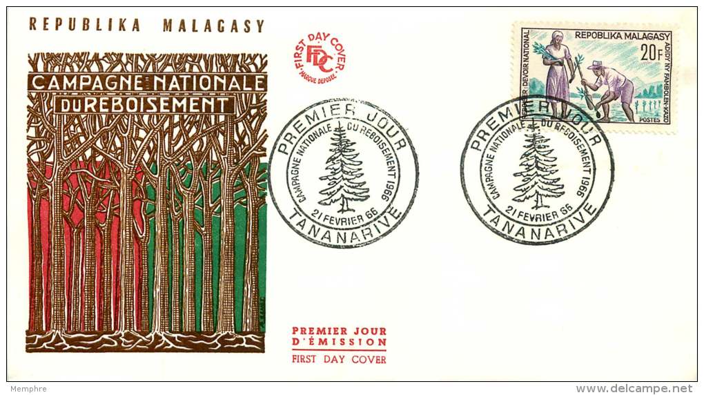 MADAGASCAR 1966  Campagne Nationale De Reboisement  FDC - Madagascar (1960-...)