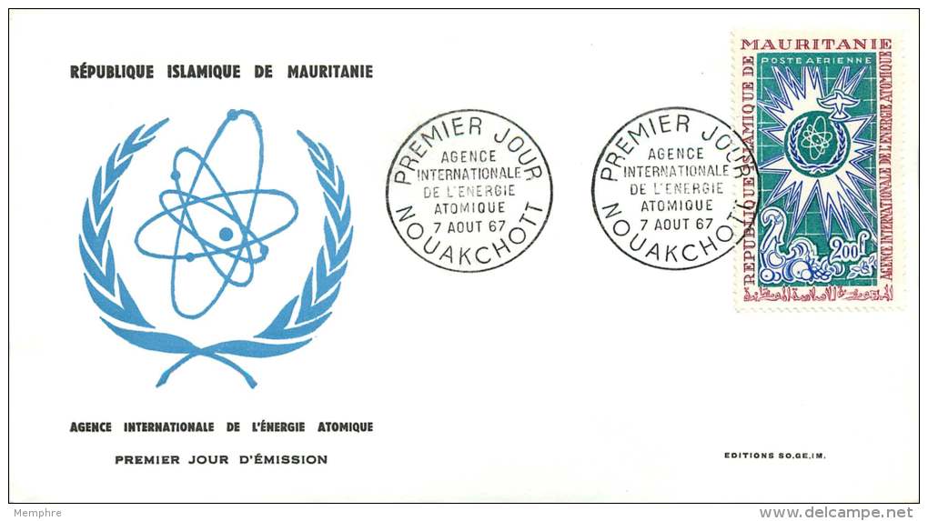 MAURITANIE  1967  Agence Internationale De 'Énergie Atomique  FDC Poste Aérienne - Mauritania (1960-...)