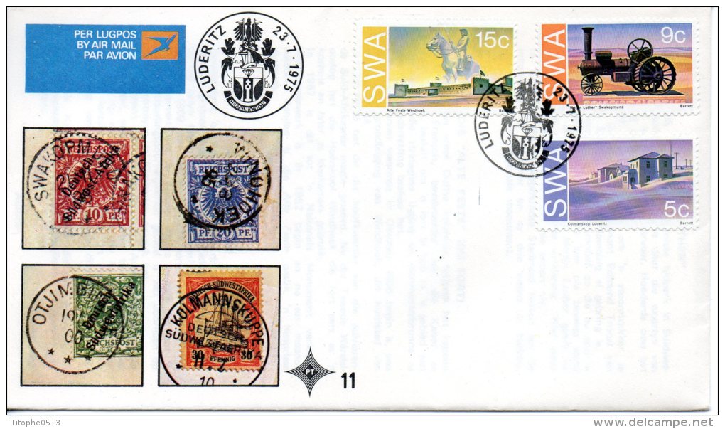 SUD-OUEST AFRICAIN : N°540-3 De 1986 Sur Enveloppe 1er Jour (FDC). Explorateur Diogo Cao/Bateau/Armoiries. - Explorers