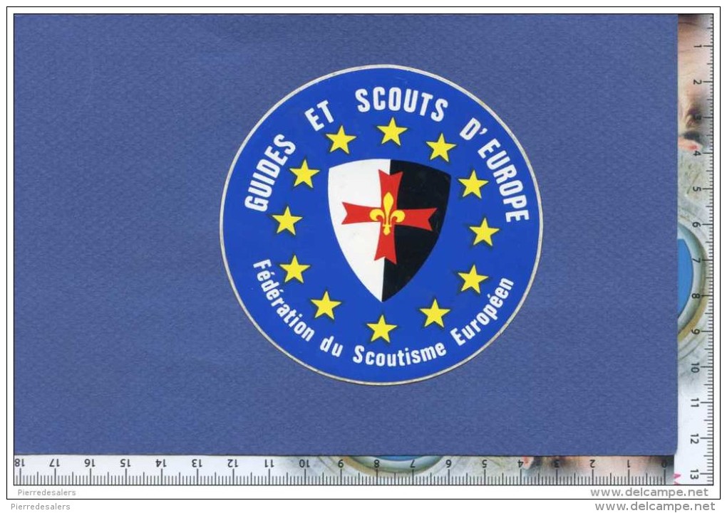 Autocollant - Scout - Fédération Du Scoutisme Européen - Guides Et Scouts D´Europe - Ecu à Croix De Malte Sticker - Stickers