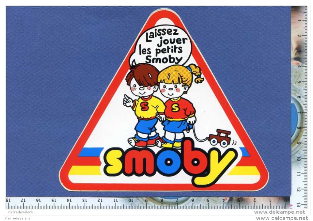 Autocollant - SMOBY - Jouet - Enfant - Train En Bois - Triangle Signalisation Routière - Sticker - Autocollants