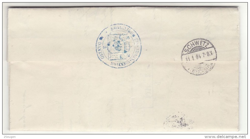 POLAND / GERMAN ANNEXATION 1904   LETTER  SENT FROM  GDANSK  TO  SWIECIE - Brieven En Documenten