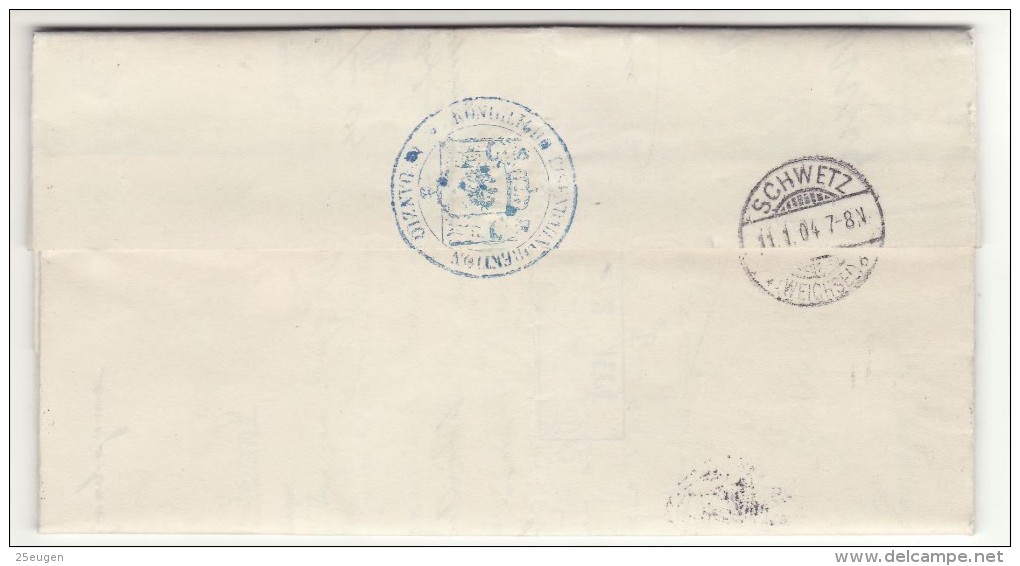 POLAND / GERMAN ANNEXATION 1904   LETTER  SENT FROM  GDANSK  TO  SWIECIE - Briefe U. Dokumente