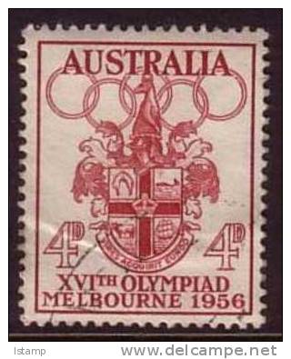 1956 - Australian Melbourne Commonwealth Games 4d COAT Of ARMS Stamp FU - Gebruikt